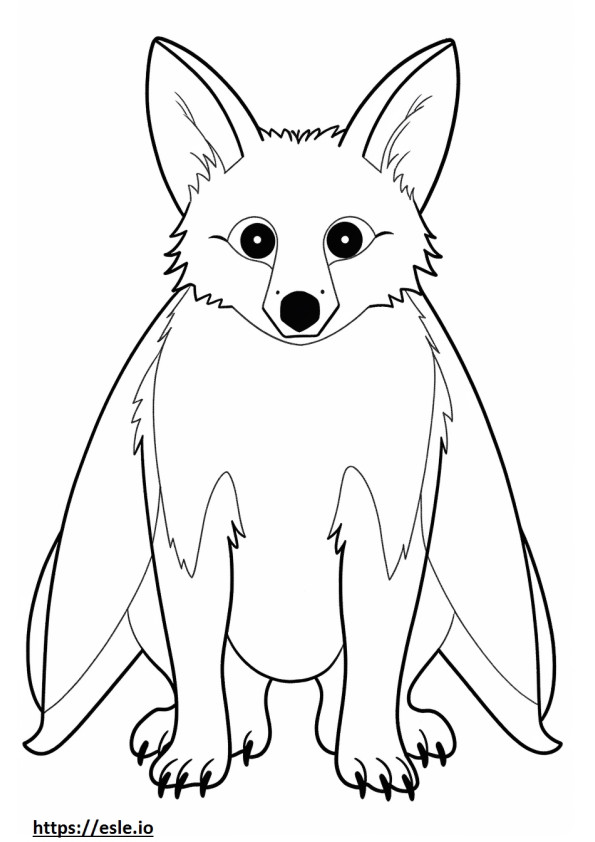 Cartoon van de Bat-Eared Fox kleurplaat