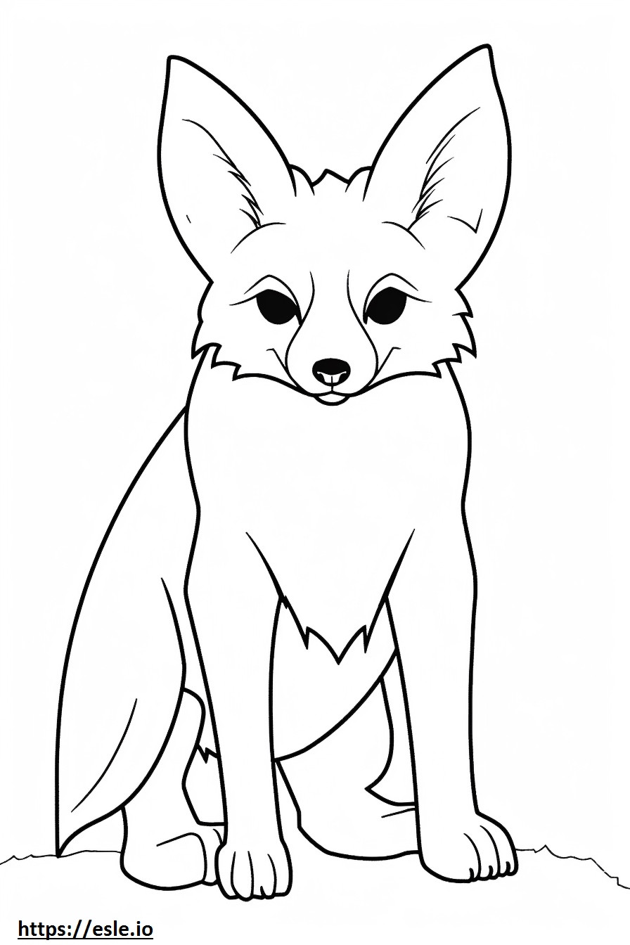 Bat-Eared Fox söpö värityskuva