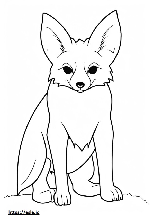 Vulpe cu urechi de liliac drăguță de colorat