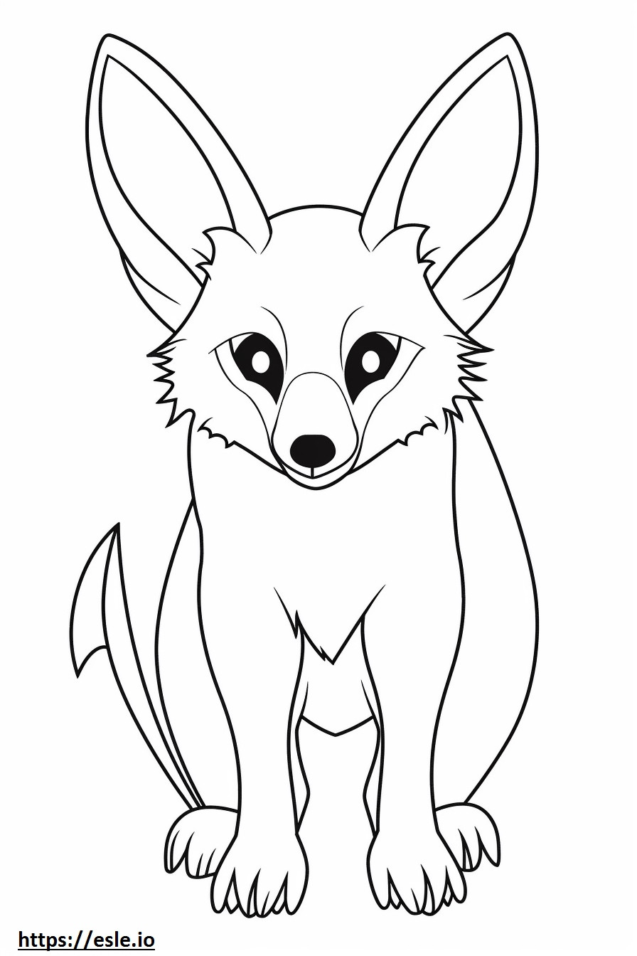 Bat-Eared Fox sarjakuva värityskuva