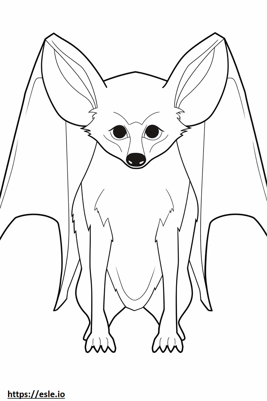 Bat-Eared Fox schattig kleurplaat kleurplaat