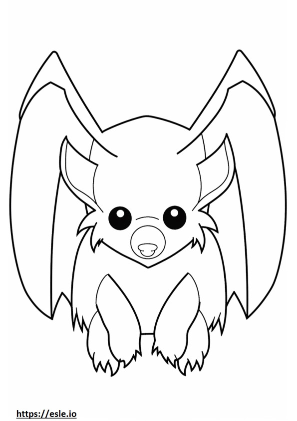 Bat-Eared Fox Kawaii coloring page