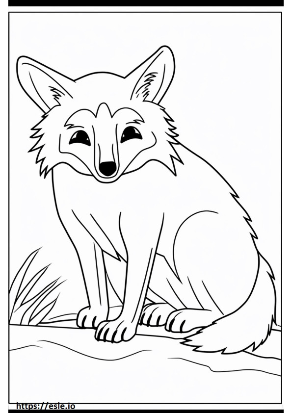 Bat-Eared Fox Friendly coloring page