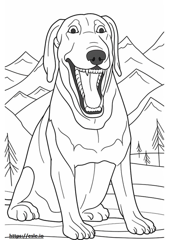Bavarian Mountain Hound smile emoji coloring page