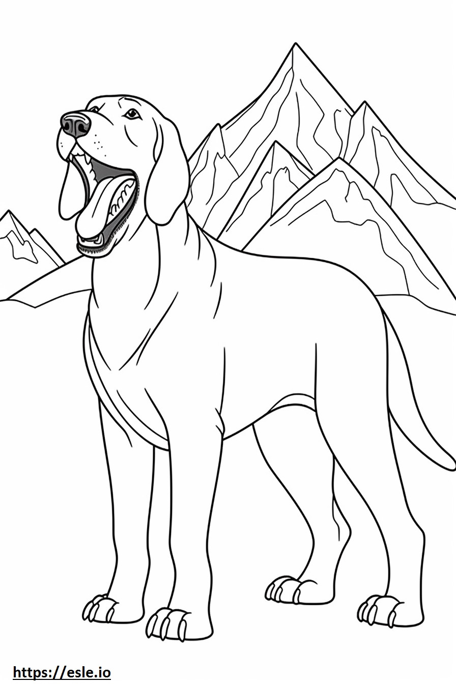 Bavarian Mountain Hound happy coloring page