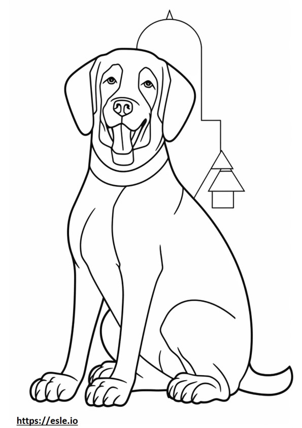 Cão de montanha da Baviera Kawaii para colorir