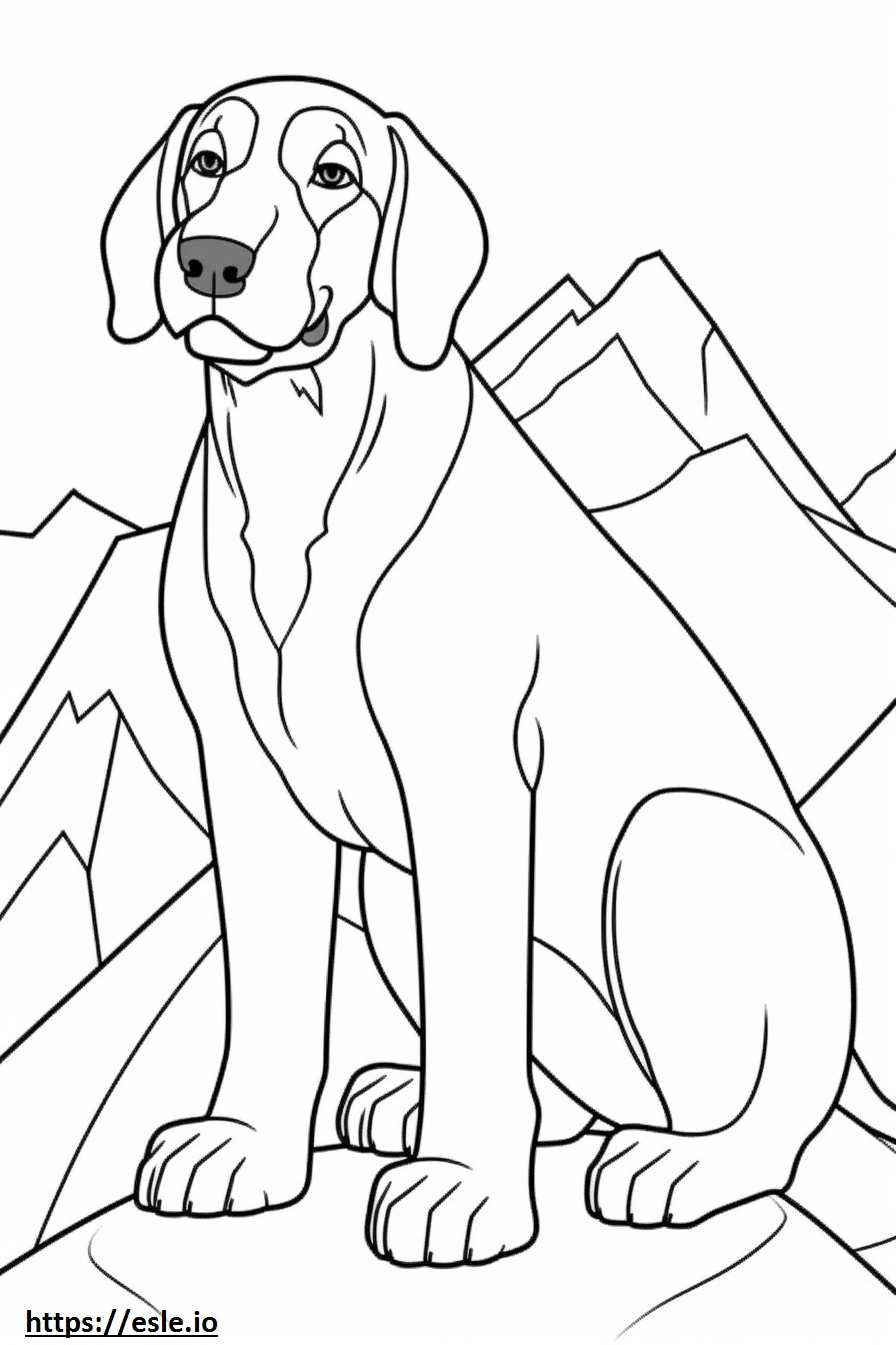 Bavarian Mountain Hound Kawaii coloring page