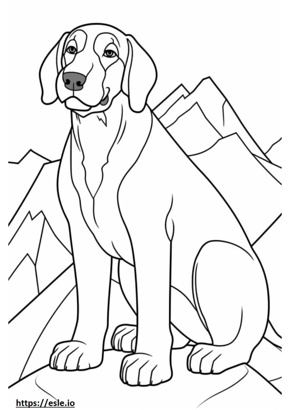 Perro de montaña bávaro Kawaii para colorear e imprimir