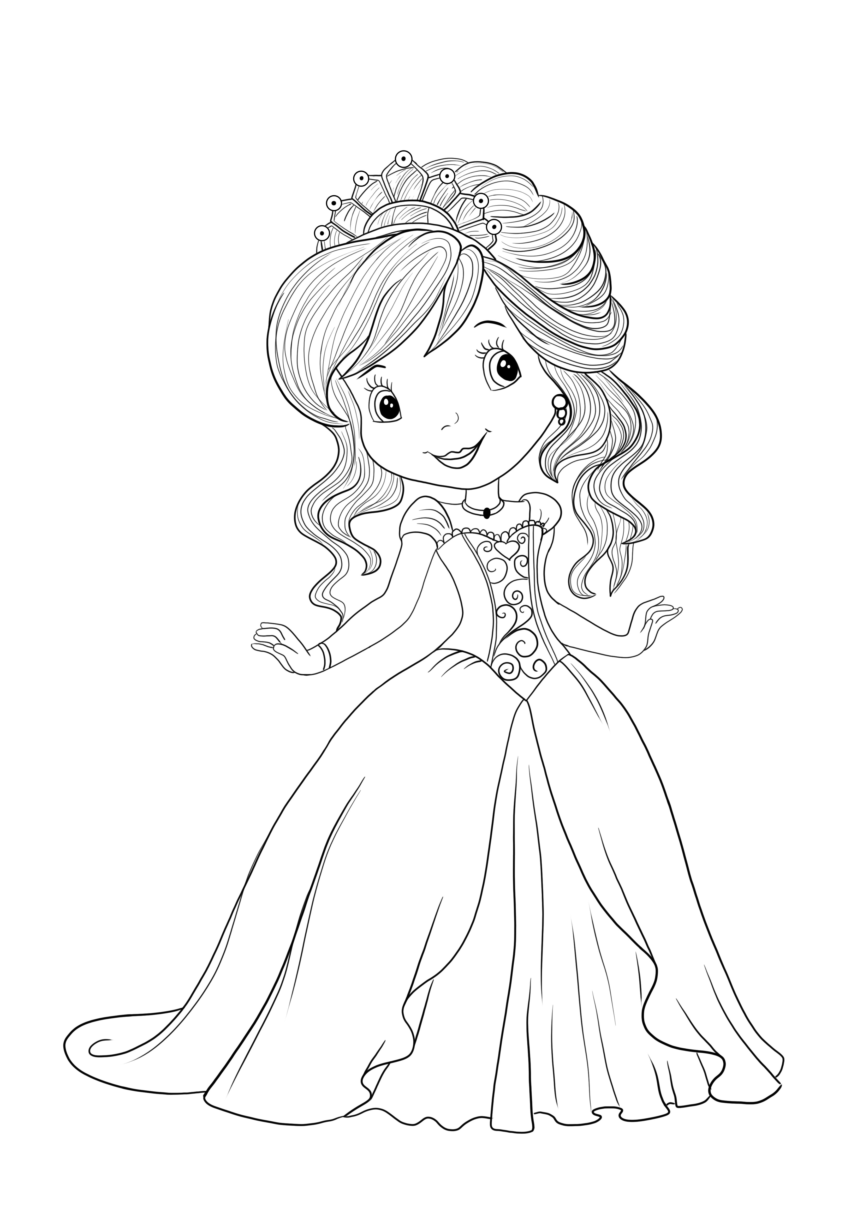 Cute strawberry shortcake to color and print for free