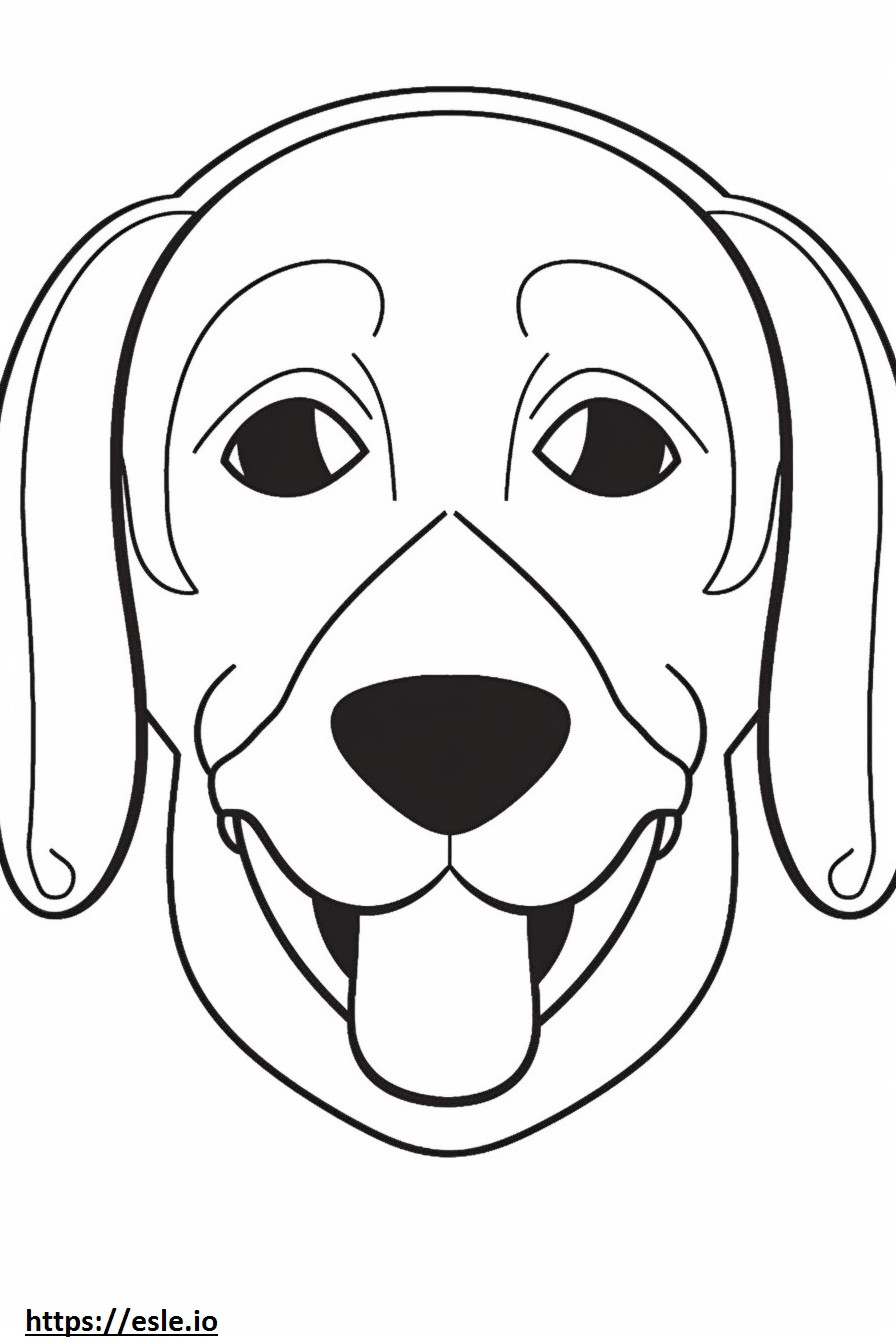 Coloriage Emoji sourire de beagle à imprimer