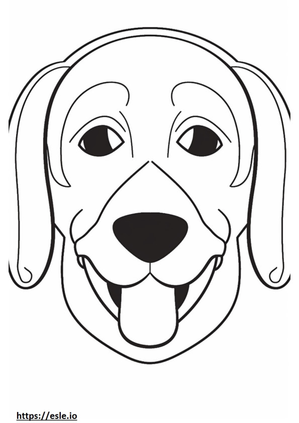 Beagle-glimlach-emoji kleurplaat