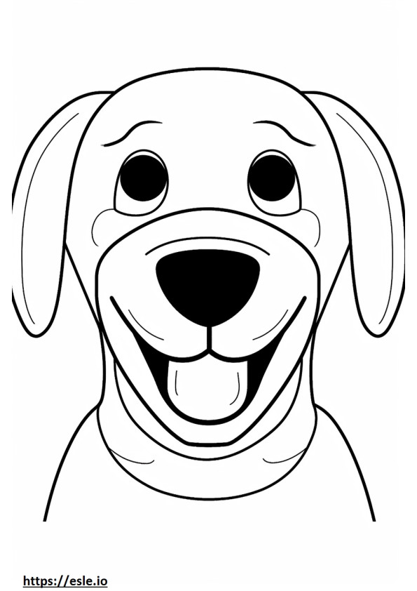 Emoji senyum anjing pemburu gambar mewarnai