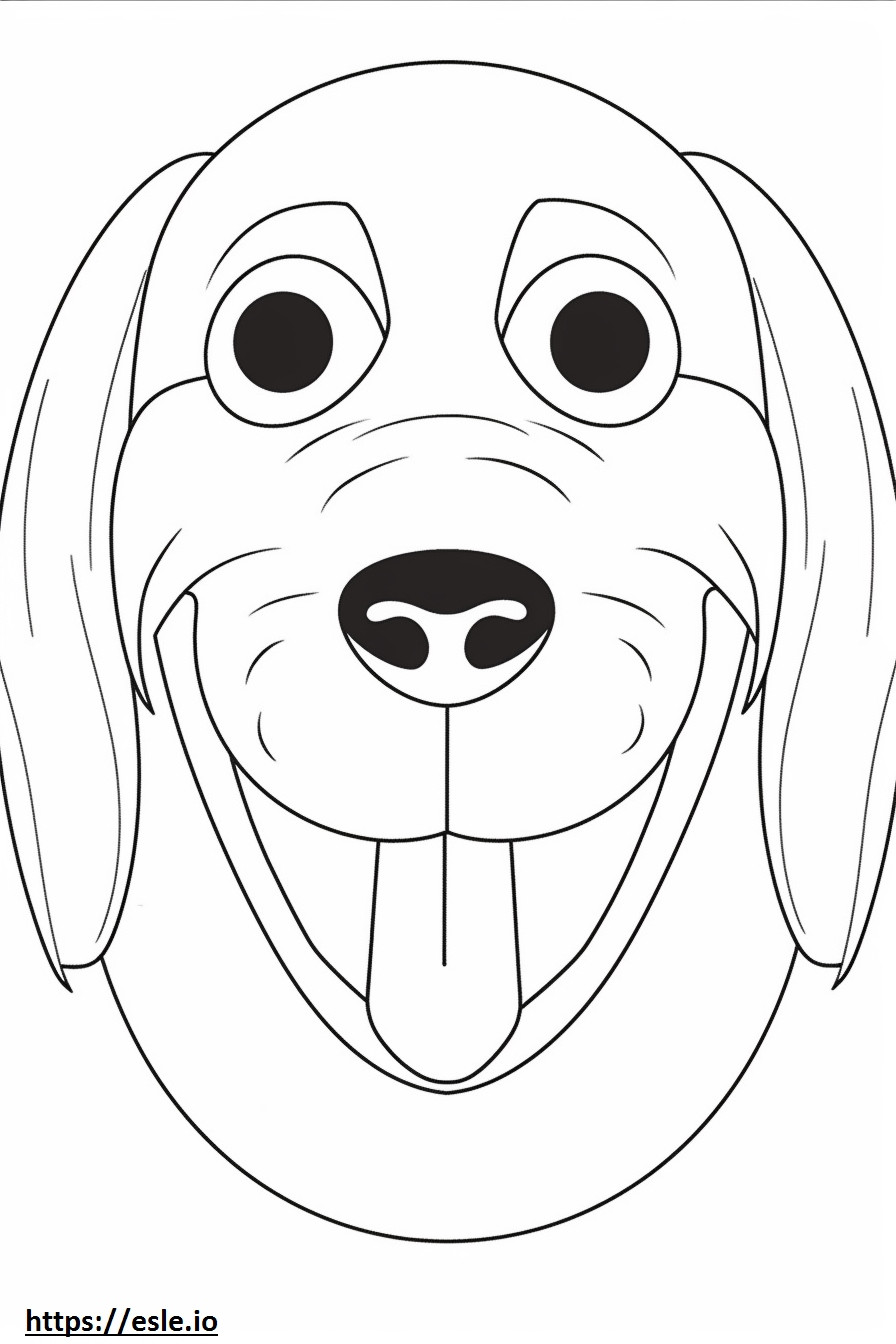 Beagle-Lächeln-Emoji ausmalbild