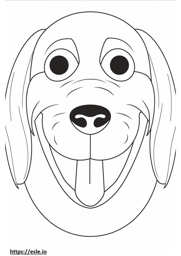 Beagle smile emoji coloring page