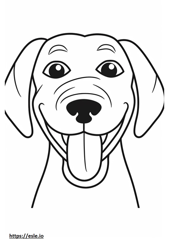 Coloriage Emoji sourire de beagle à imprimer