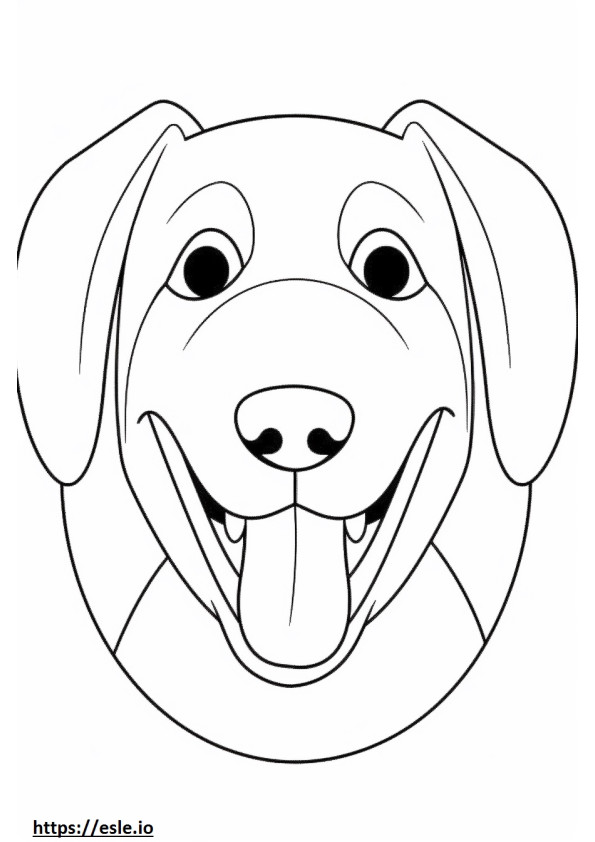 Emoji de sorriso de pastor beagle para colorir