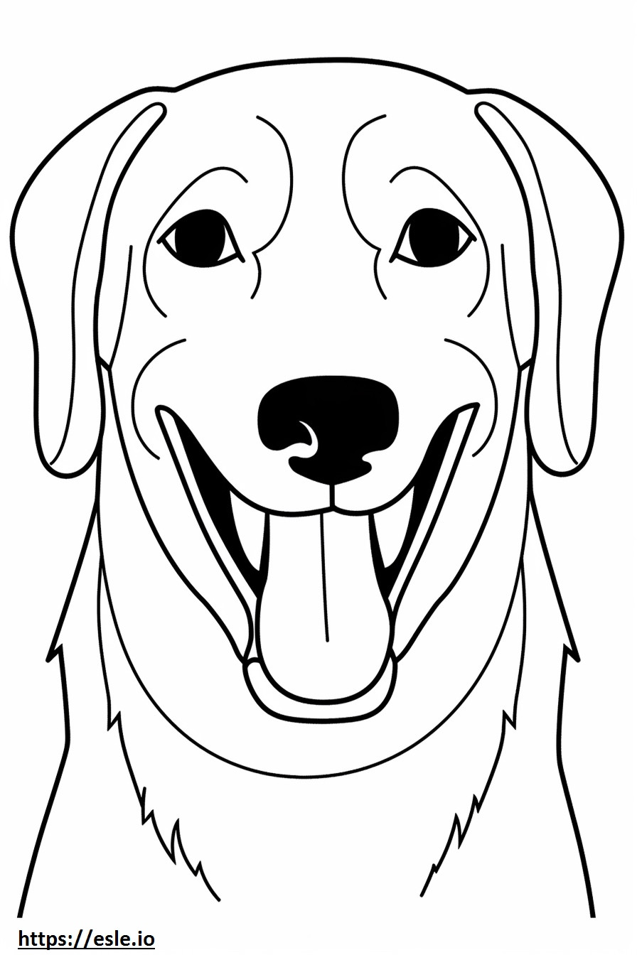 Emoji de sonrisa de pastor beagle para colorear e imprimir