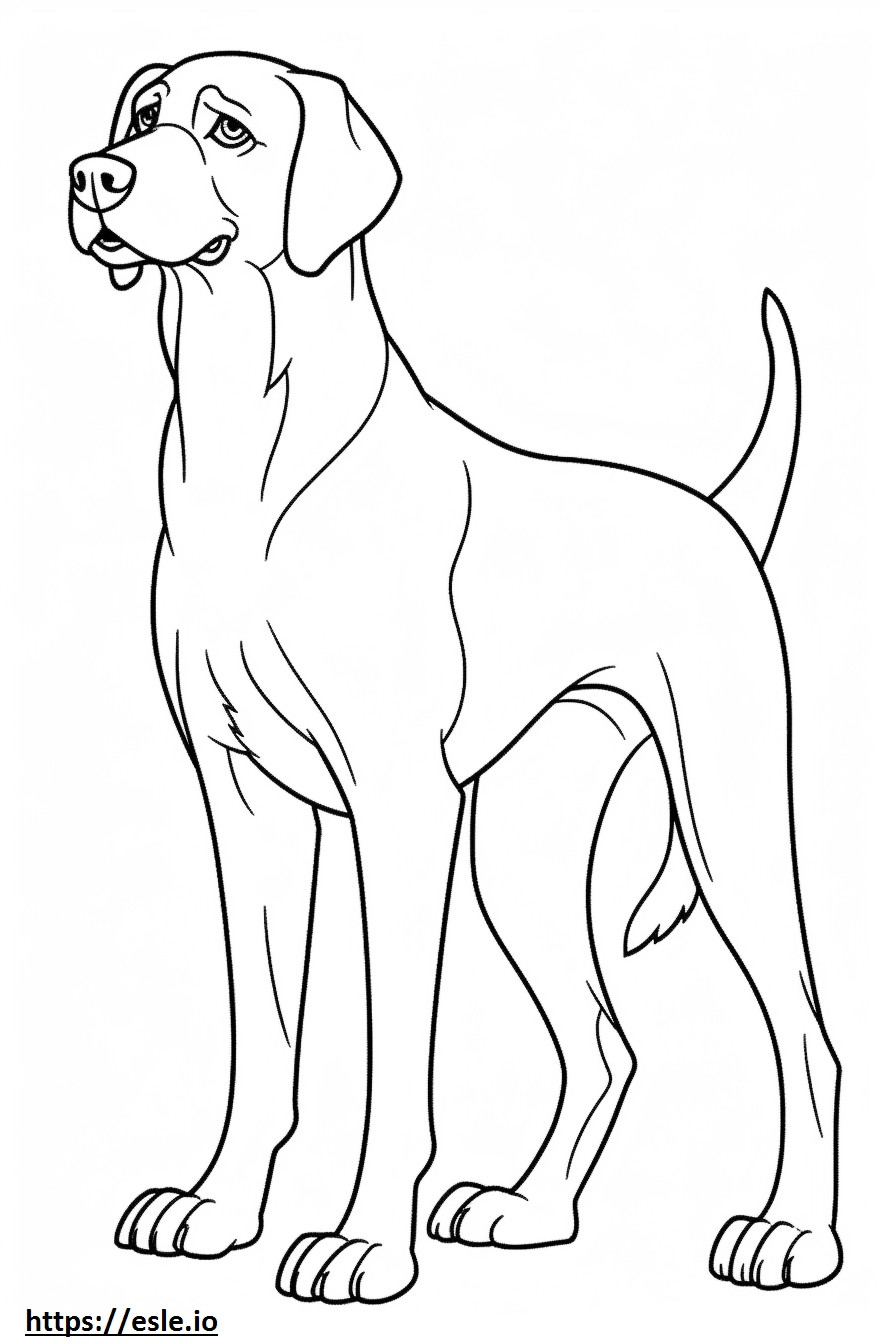 Coloriage Caricature de berger Beagle à imprimer