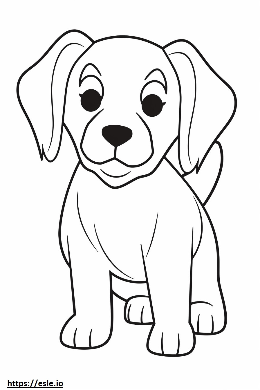 Beagle Shepherd Kawaii coloring page