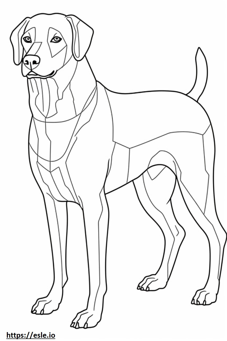 Beagle-Schäferhund freundlich ausmalbild