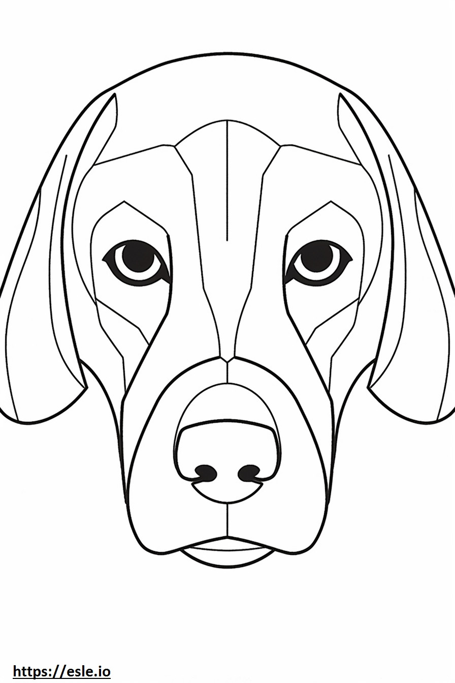 Beaglier face coloring page