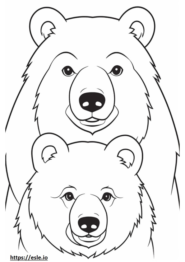 Bear face coloring page