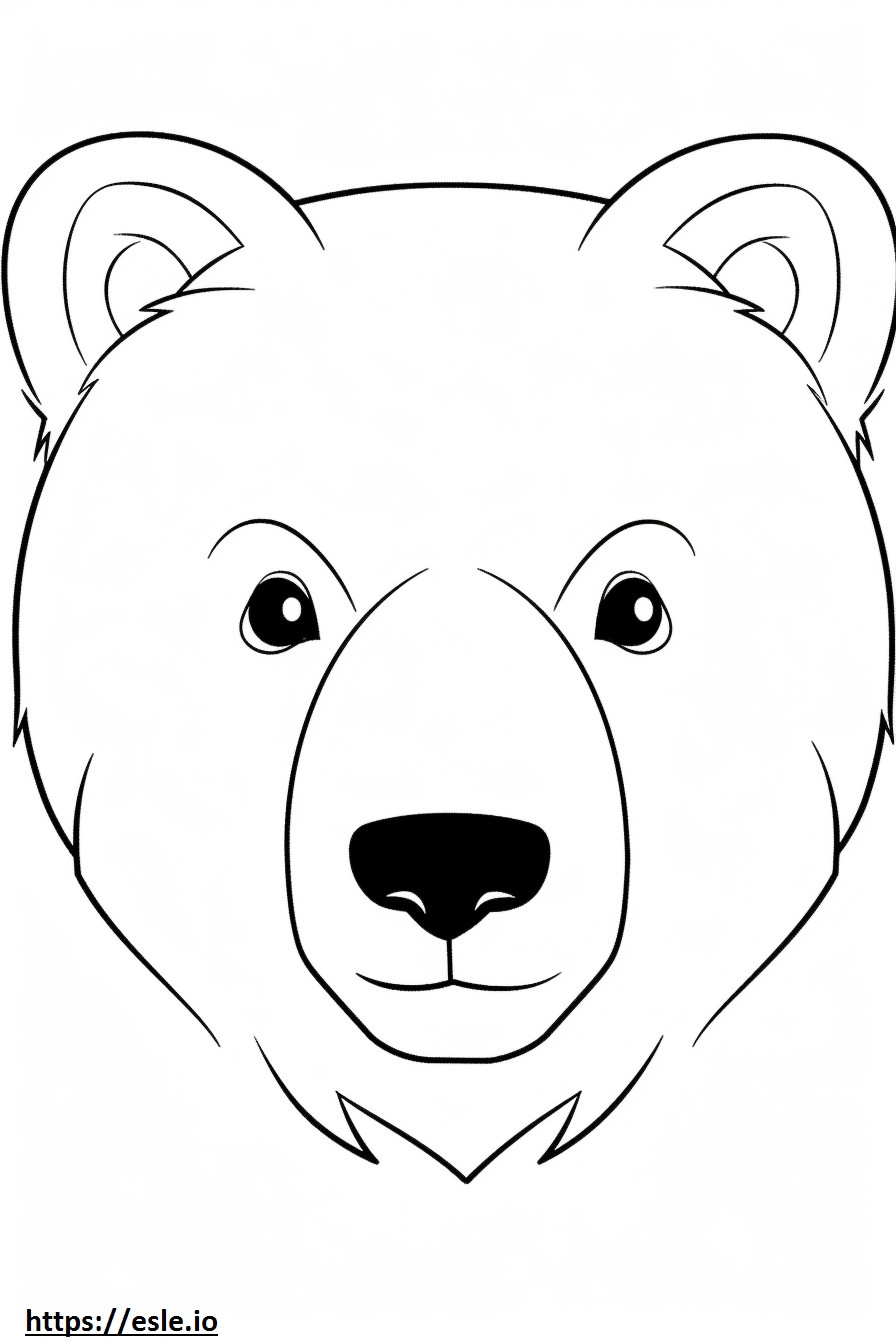 クマの顔 ぬりえ - 塗り絵