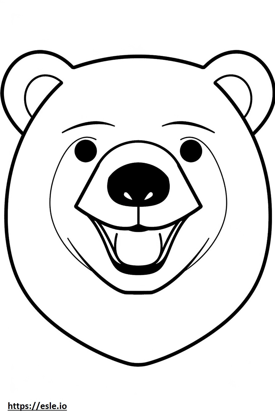 クマの笑顔の絵文字 ぬりえ - 塗り絵