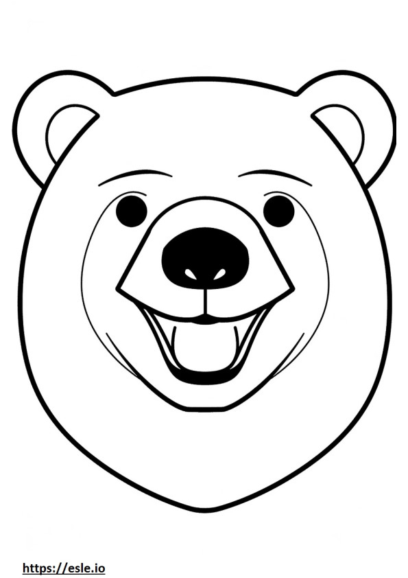 Emoji de sorriso de urso para colorir