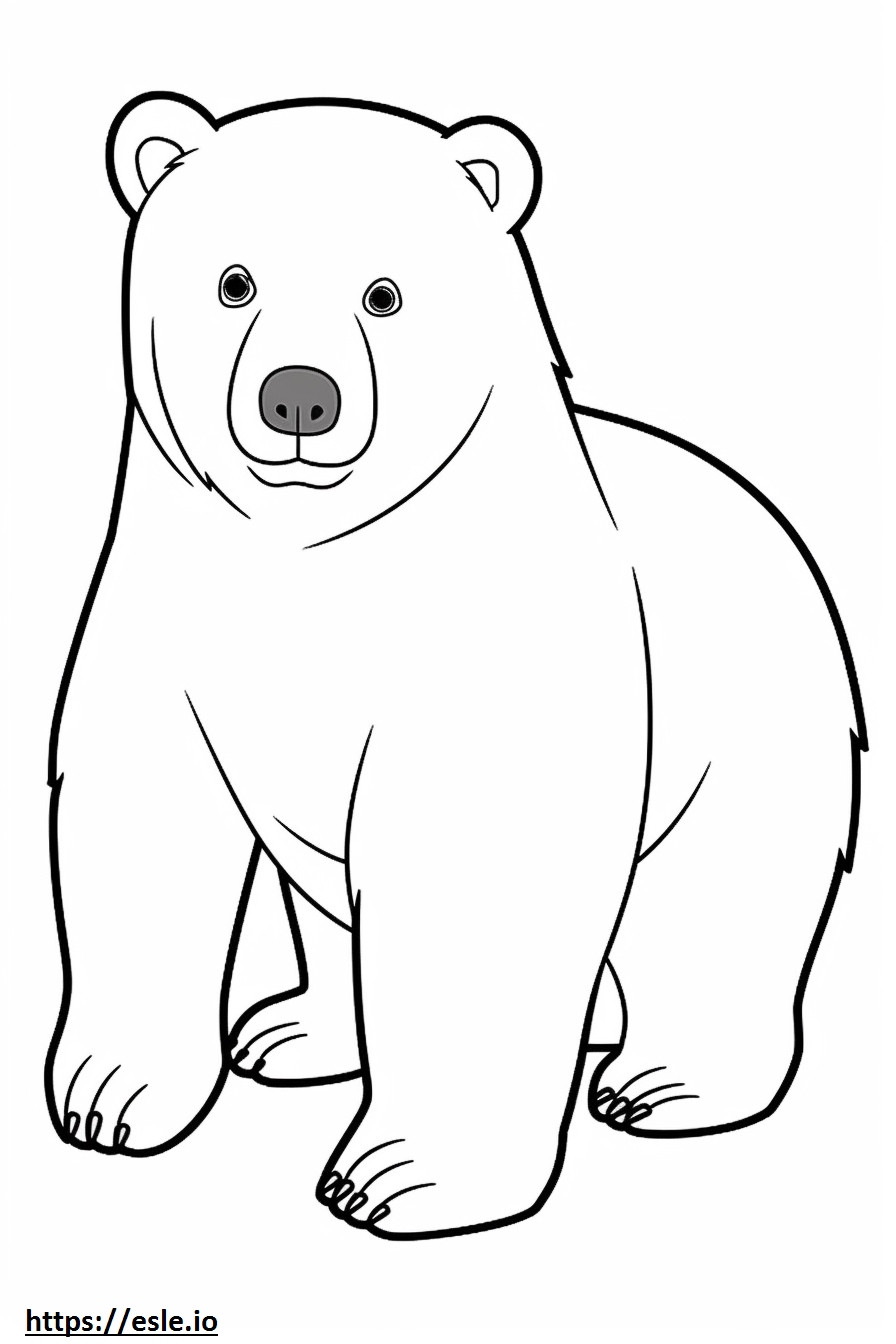 Bear baby coloring page