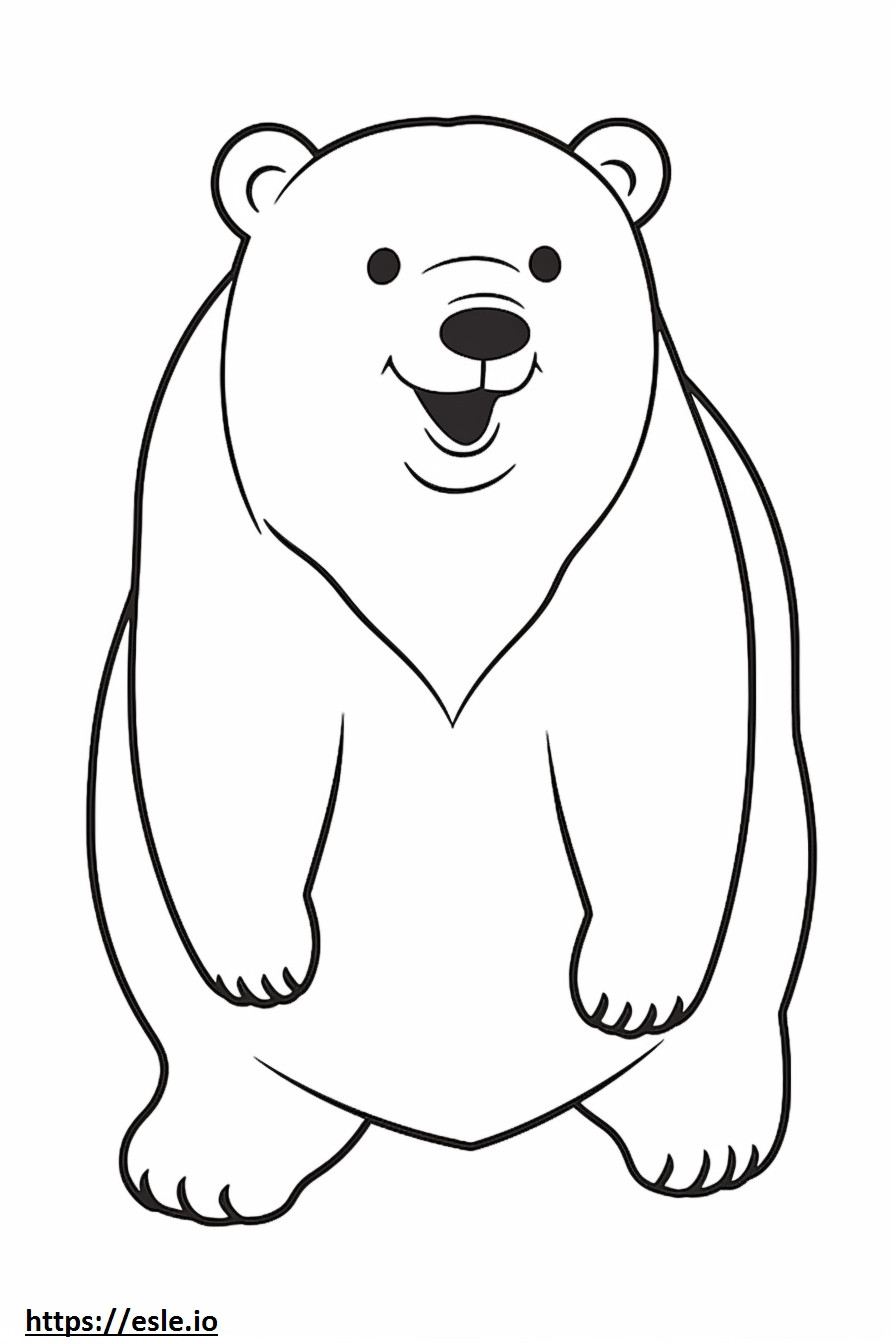 Emoji de sorriso de urso para colorir