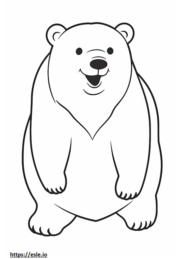 Coloriage Emoji sourire ours à imprimer