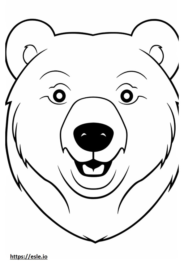 クマの笑顔の絵文字 ぬりえ - 塗り絵