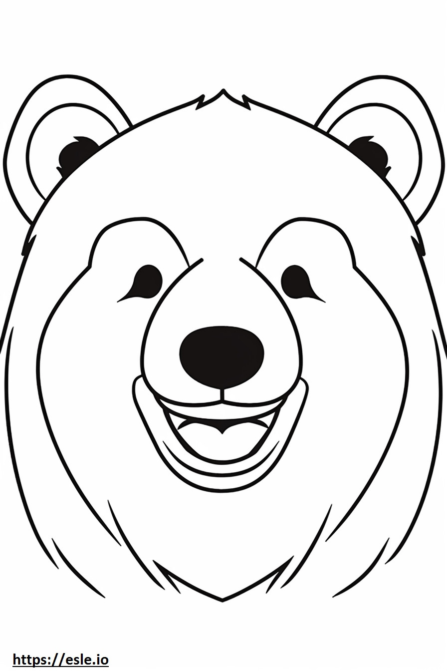 Bear smile emoji coloring page