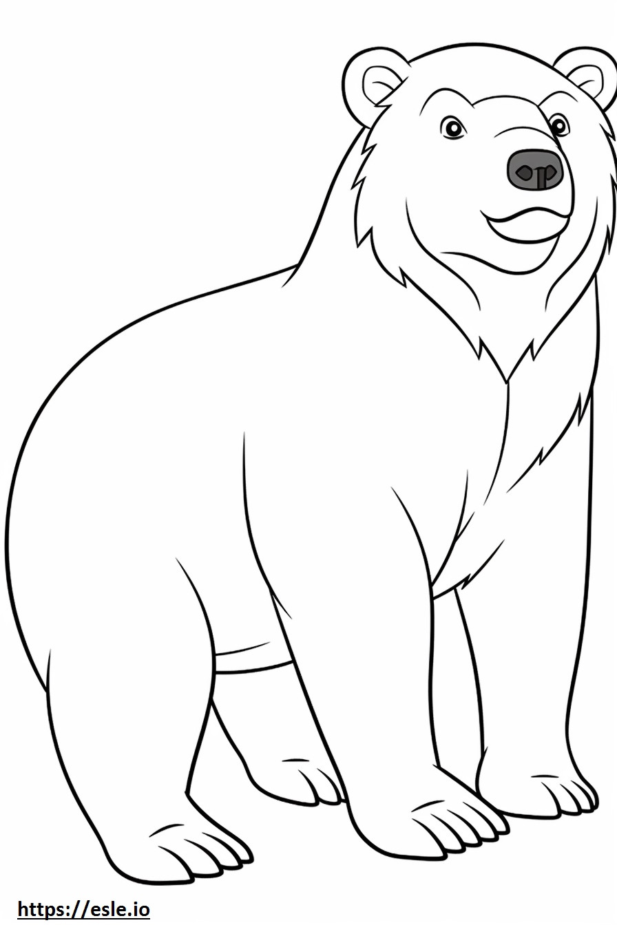 Coloriage Caricature d'ours à imprimer