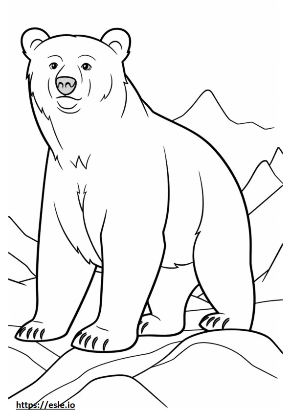 Bear cute coloring page
