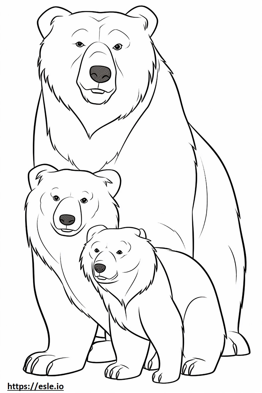 Kartun beruang gambar mewarnai