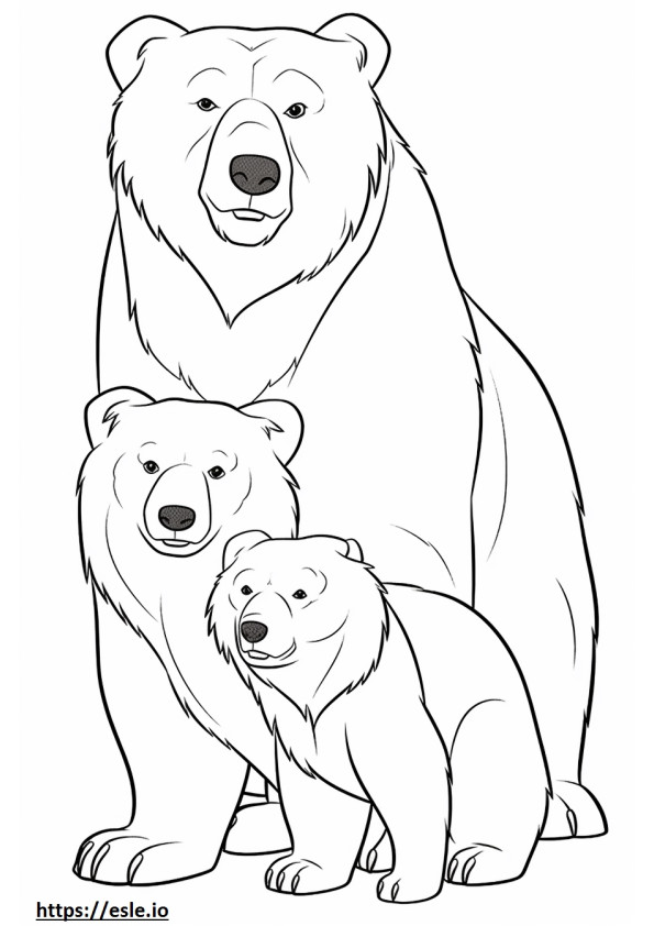 Karhu sarjakuva värityskuva