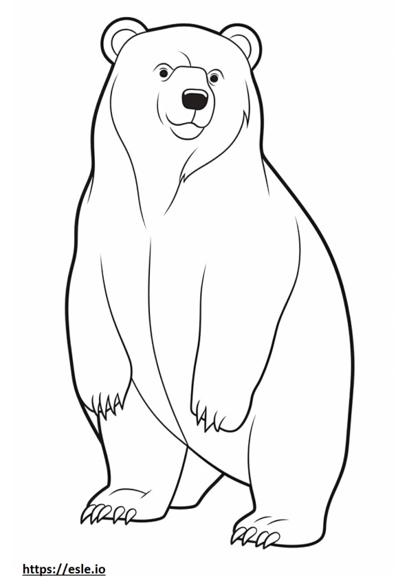 Bear cute coloring page