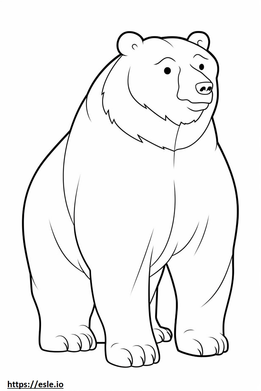 Coloriage Caricature d'ours à imprimer