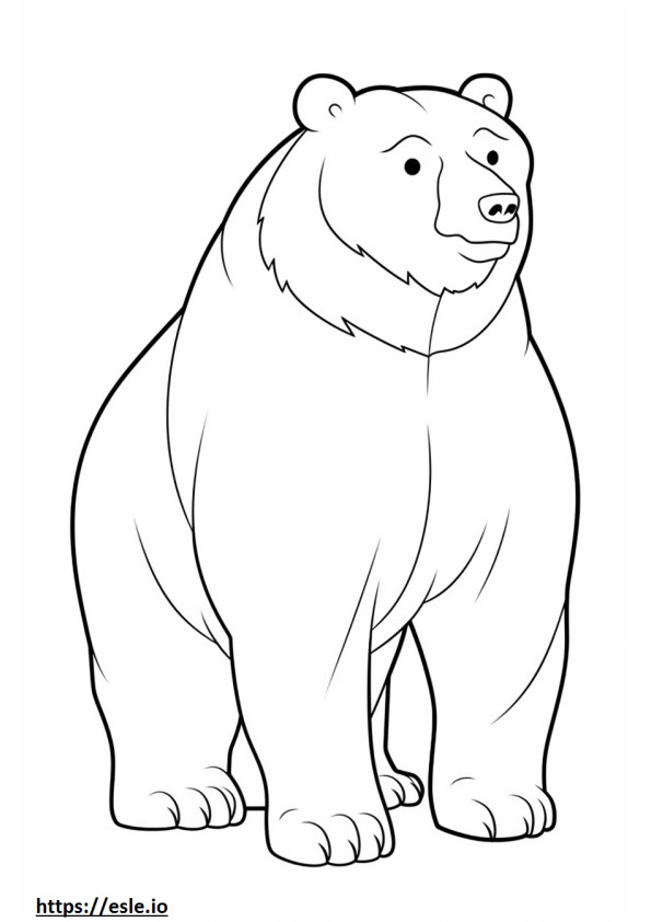 oso de dibujos animados para colorear e imprimir