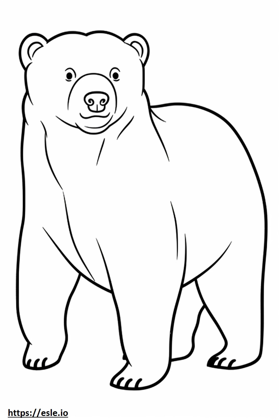 Bear happy coloring page