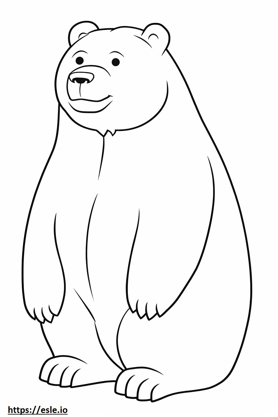 Karhu onnellinen värityskuva