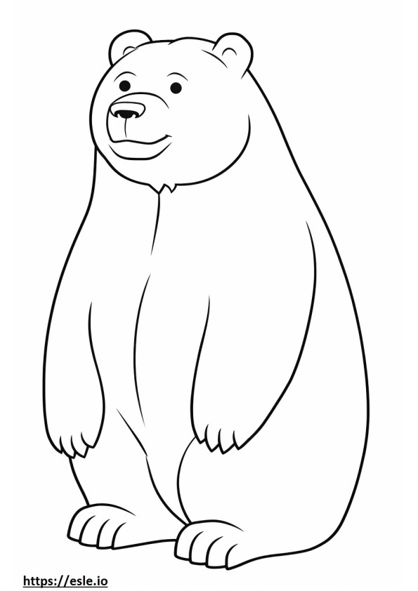 Urso feliz para colorir