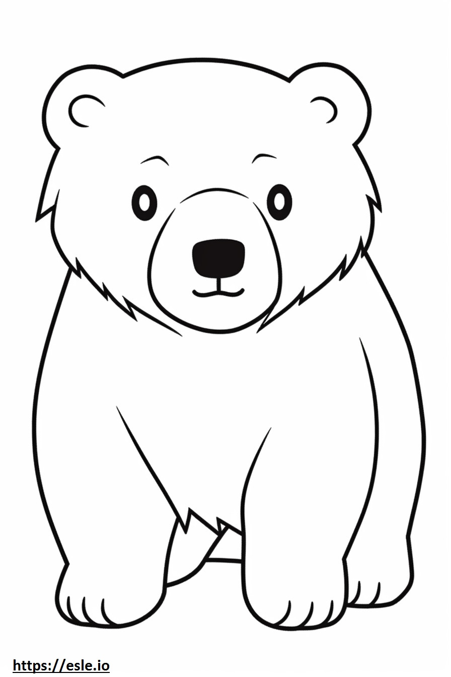 oso kawaii para colorear e imprimir
