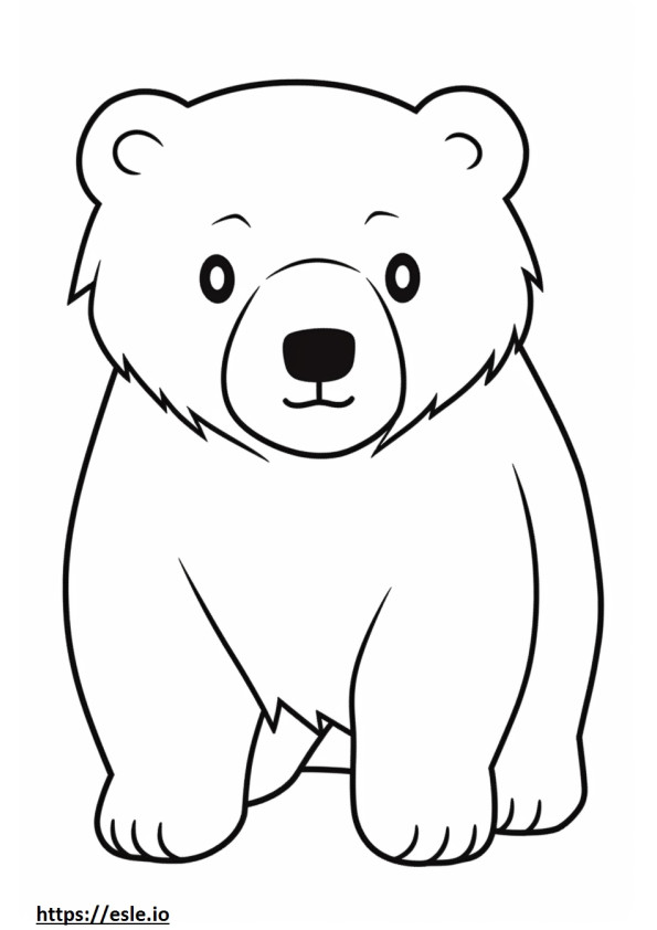 oso kawaii para colorear e imprimir