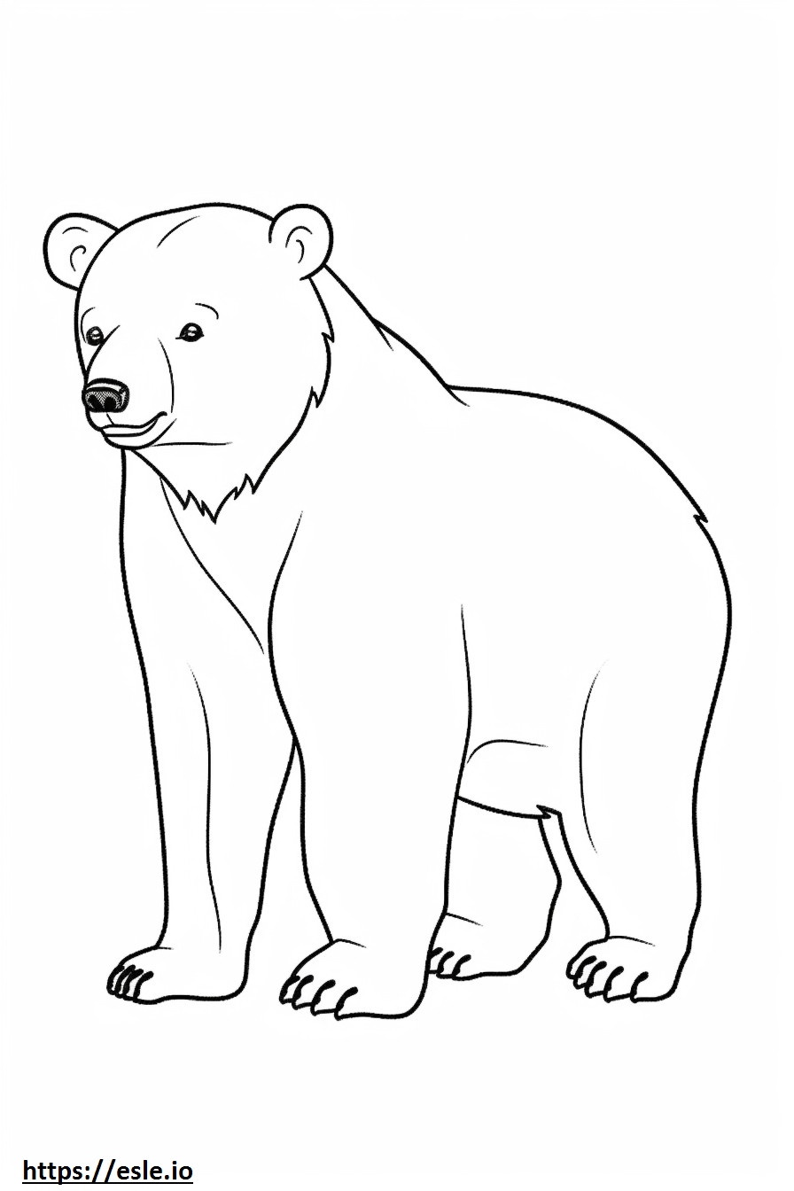 Karhu leikkii värityskuva