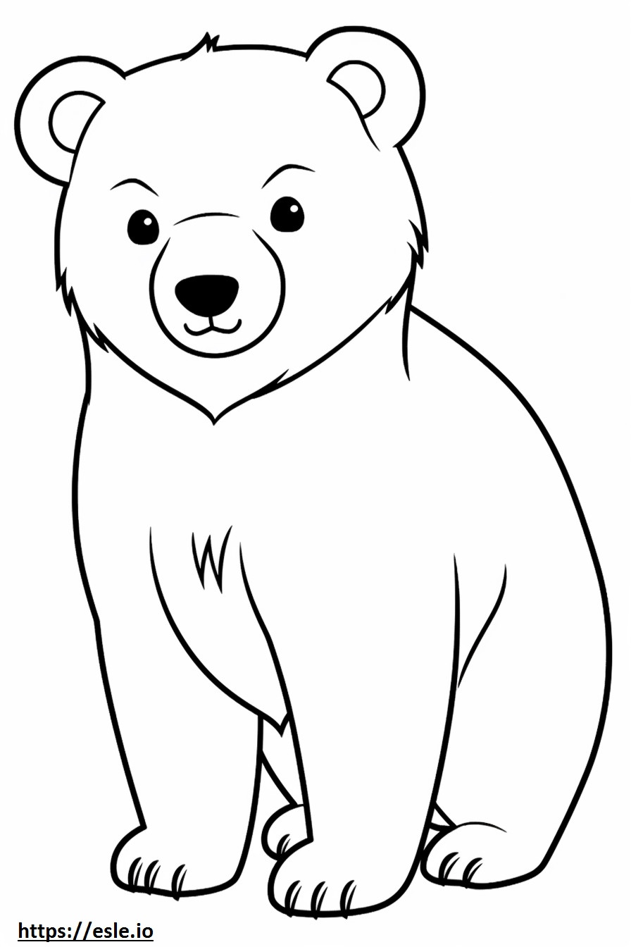 Beruang Kawaii gambar mewarnai