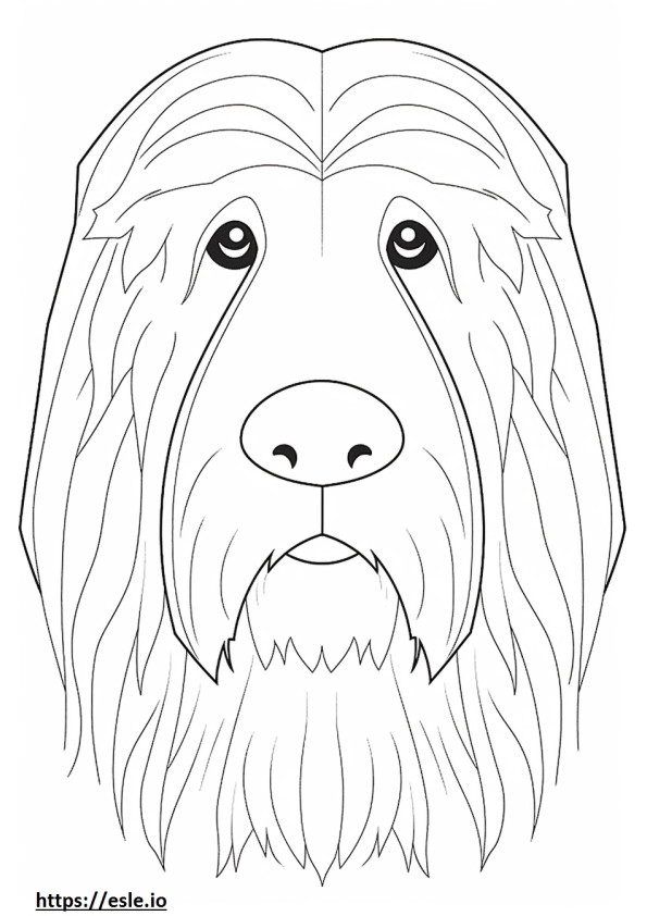 Bearded Collie-gezicht kleurplaat