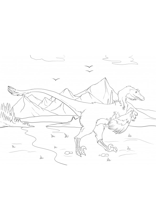 Fierce Raptor Dinosaur para colorir e imprimir gratuitamente
